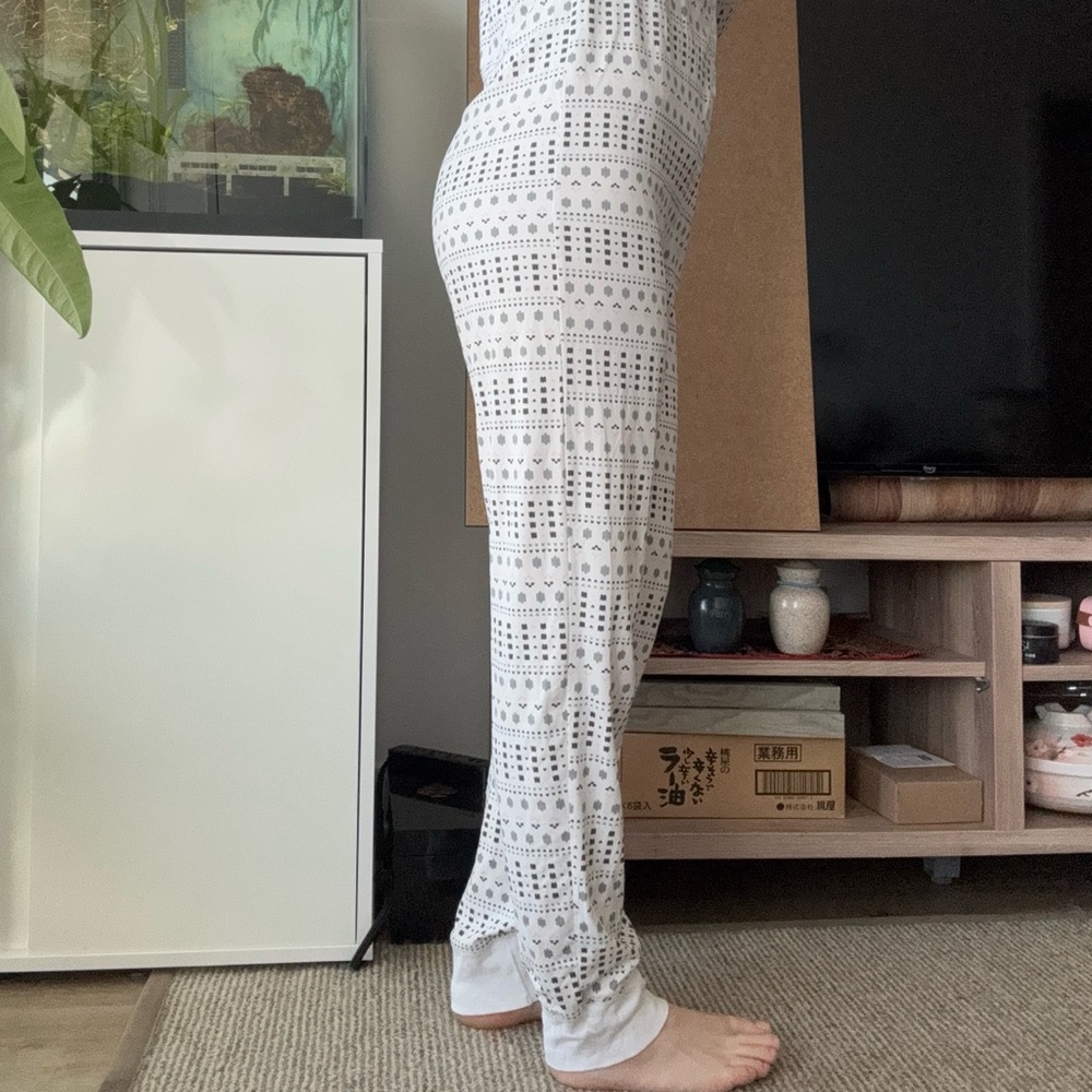 White and Gray Patterned Sleepwear Onsie - Picture 3 of 3